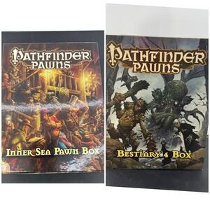 Pathfinder Pawns Inner Sea Pawn Box & Bestiary 4 Box Preowned READ!